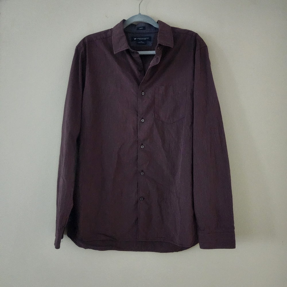 American Eagle Outfitters stripe button-up longsleeve large slim fit dress shirt